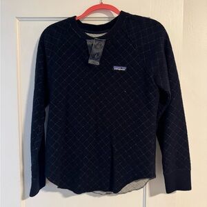 Patagonia Navy Blue Wool Quilted Long Sleeve Shirt